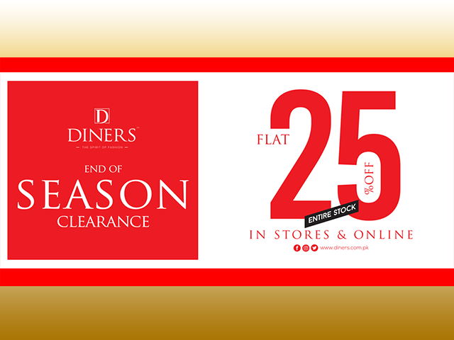 Diners End of Season Offer 2019 Diners Sale 25% entire stock