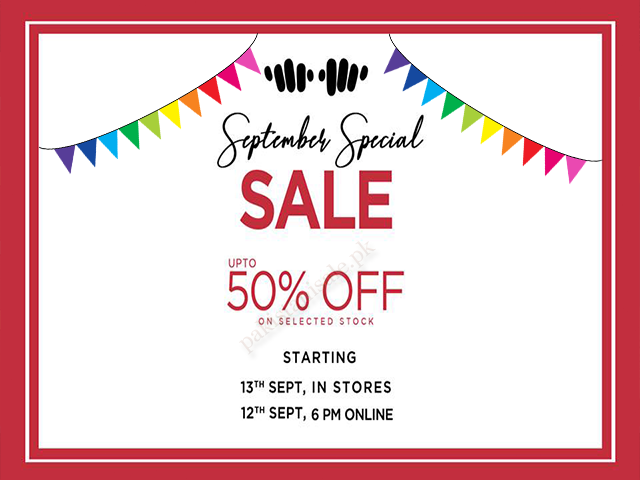 Khaadi September Special Sale 2019! UPTO 50% OFF on Selected Stock