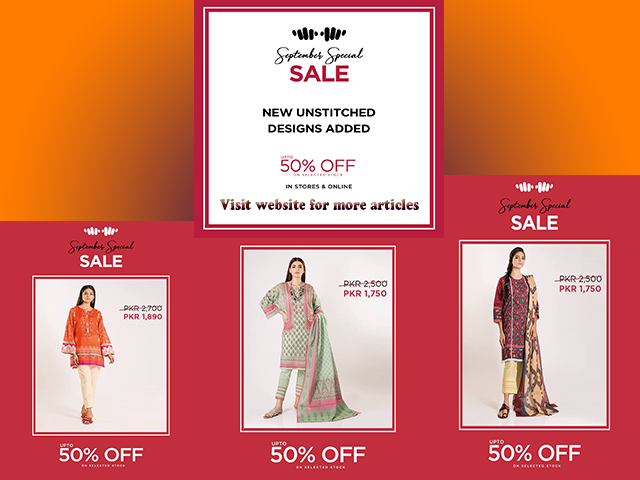 Khaadi September Special Sale!Up to 50% OFF on new designs