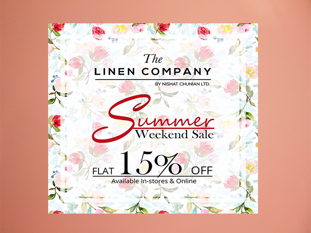 The Linen Company Summer Weekend Sale! Flat 15% Off instores and online