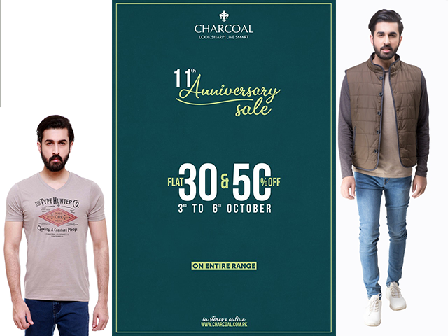 Charcoal 11th Anniversary Sale! FLAT 30% & 50% OFF till 6th October 2019