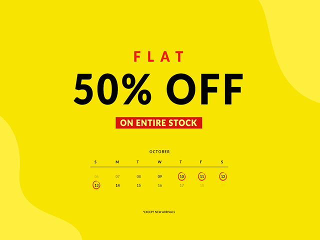 Leisure Club offering 50% discount on entire stock from 10th Oct 2019