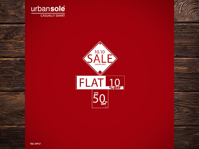 Urban sole 10/10 SALE 2019 - FLAT 10% OFF - Upto 50% OFF - Online only