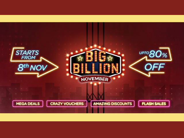 Goto Big Billion November! Up to 80% off from 8th November 2019