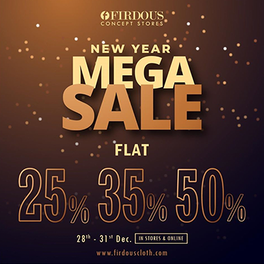 Firdous New Year Sale! Flat 25% 35% & 50% off on all Winter items