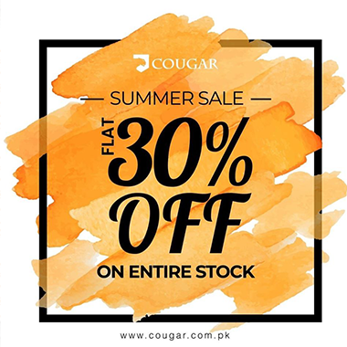 Cougar Summer Sale! Flat 30% off on entire stock