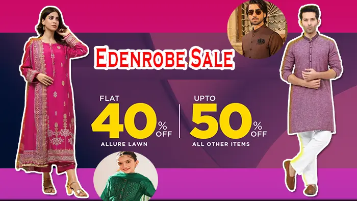 Edenrobe Sale 2024 Today Unstitched 50% Off With Price