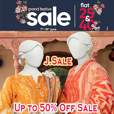 J. Junaid Jamshed Grand Festive Sale! Up to 50% off