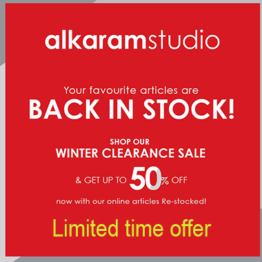Alkaram Winter Clearance Sale! Up to 50% off