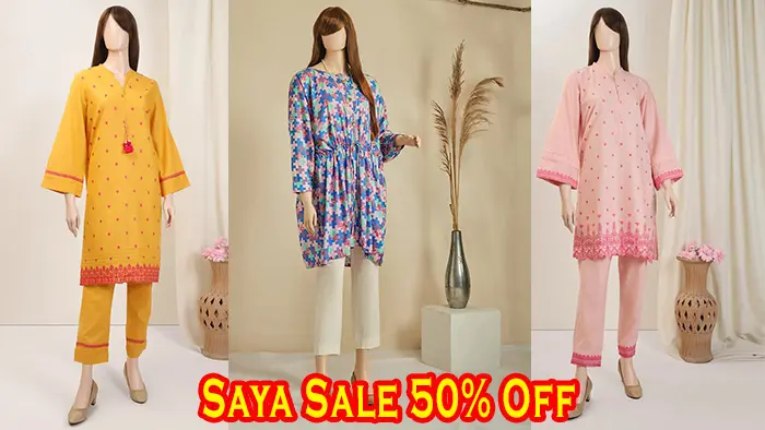 Saya Summer Lawn Sale 2023! 50% Off Unstitched