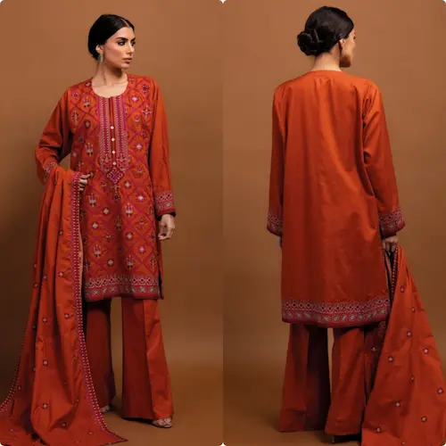 Khaadi Dyed Embroidered Cambric