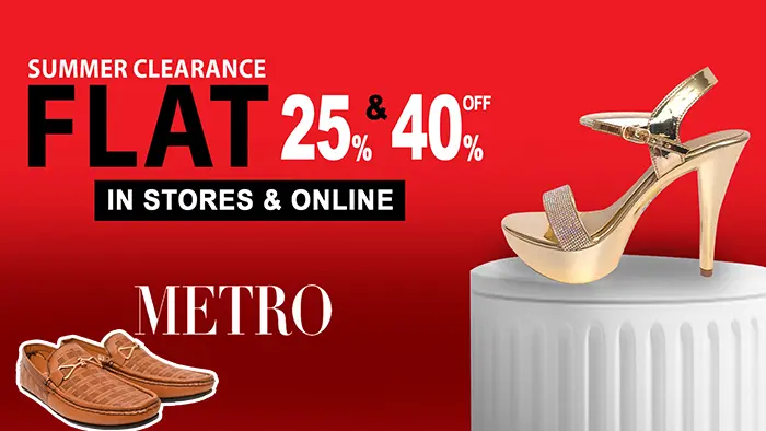 Metro Shoes Summer Clearance Sale 2023 Flat 40% Off with price