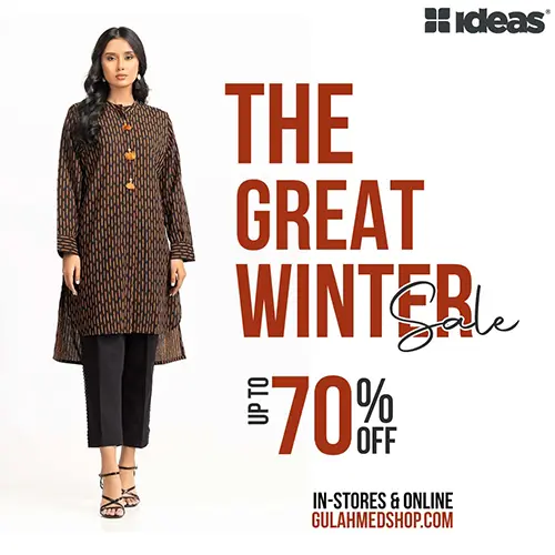 Gul Ahmed Ideas Winter Sale 2023 January Flat 40% off