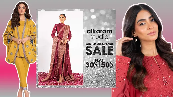 Alkaram Studio Annual Winter Sale 2024! Unstitched Flat 30% & 50% Off