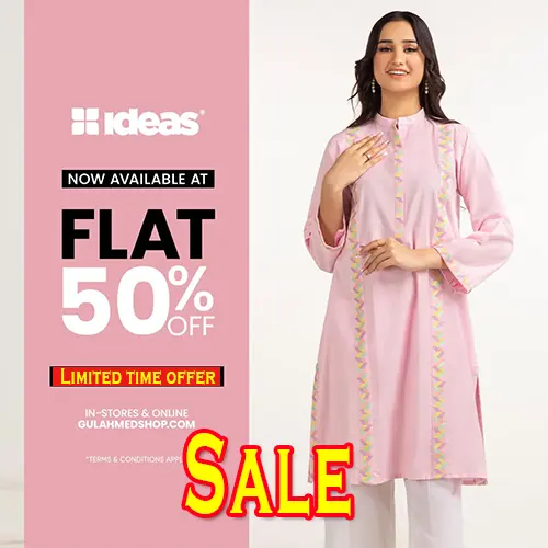 Gul Ahmed Ideas Winter Sale 2024 January Flat 50% off